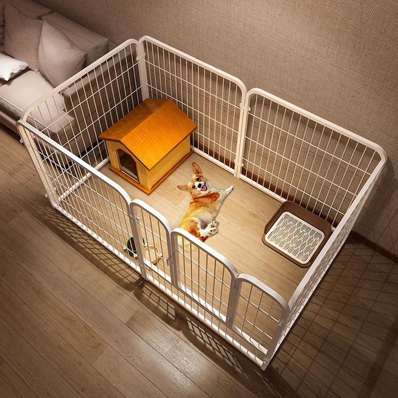 Parc pour Chien Robuste 6 Panneaux Pliable avec Porte