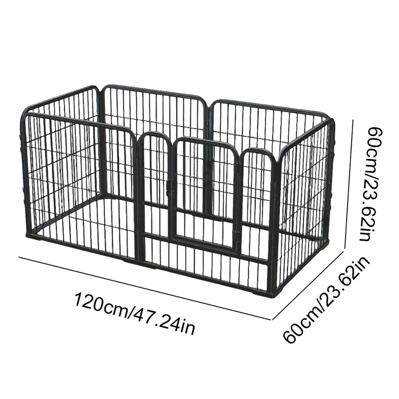 Parc pour Chien Robuste 6 Panneaux Pliable avec Porte