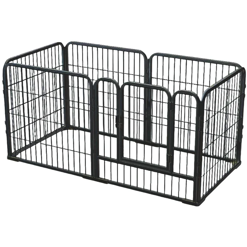 Parc pour Chien Robuste 6 Panneaux Pliable avec Porte