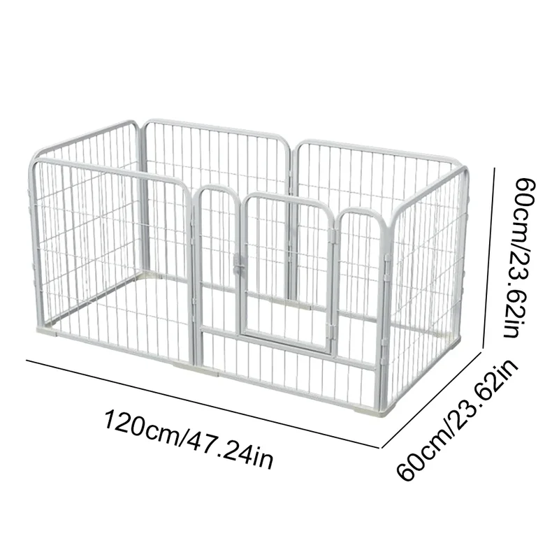 Parc pour Chien Pliable 6 Panneaux Acier Inoxydable 120 cm