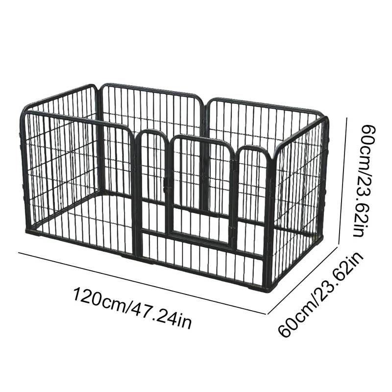 Parc pour Chien Pliable 6 Panneaux Acier Inoxydable 120 cm