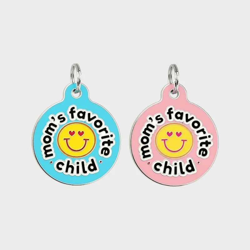 MÉDAILLE POUR CHIEN - MOM'S FAVORITE CHILD (2 COULEURS DISPO)