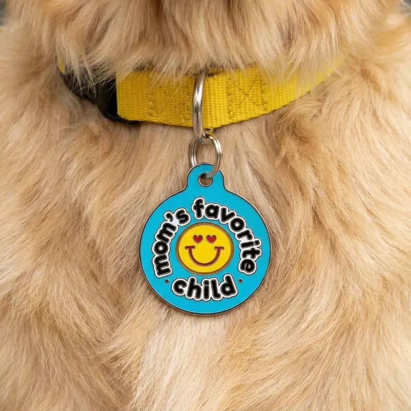 MÉDAILLE POUR CHIEN - MOM'S FAVORITE CHILD (2 COULEURS DISPO)