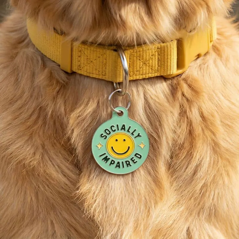 MÉDAILLE POUR CHIEN - SOCIALLY IMPAIRED (2 COULEURS DISPO)