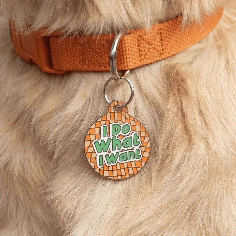 MÉDAILLE POUR CHIEN AVEC QR CODE AU DOS - I DO WHAT I WANT