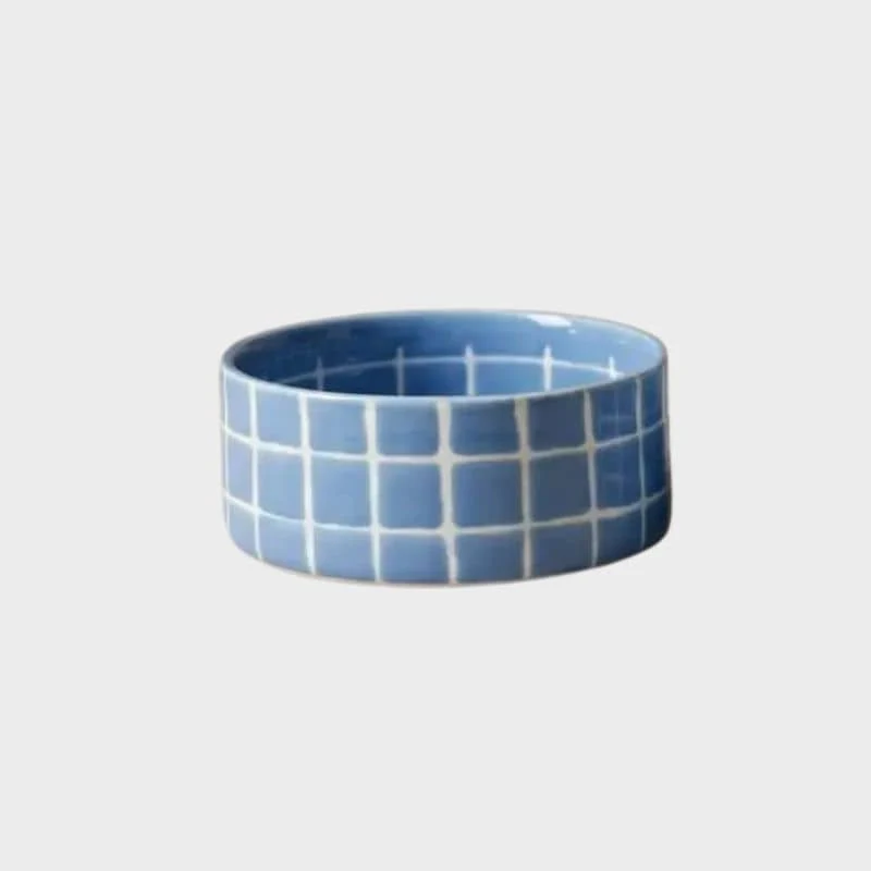 GAMELLE EN CÉRAMIQUE POUR CHIEN - CARREAUX PISCINE * BLEU