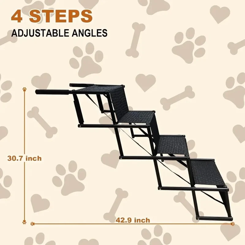 Escalier pour Chien Voiture Pliable 4 Marches Antidérapant