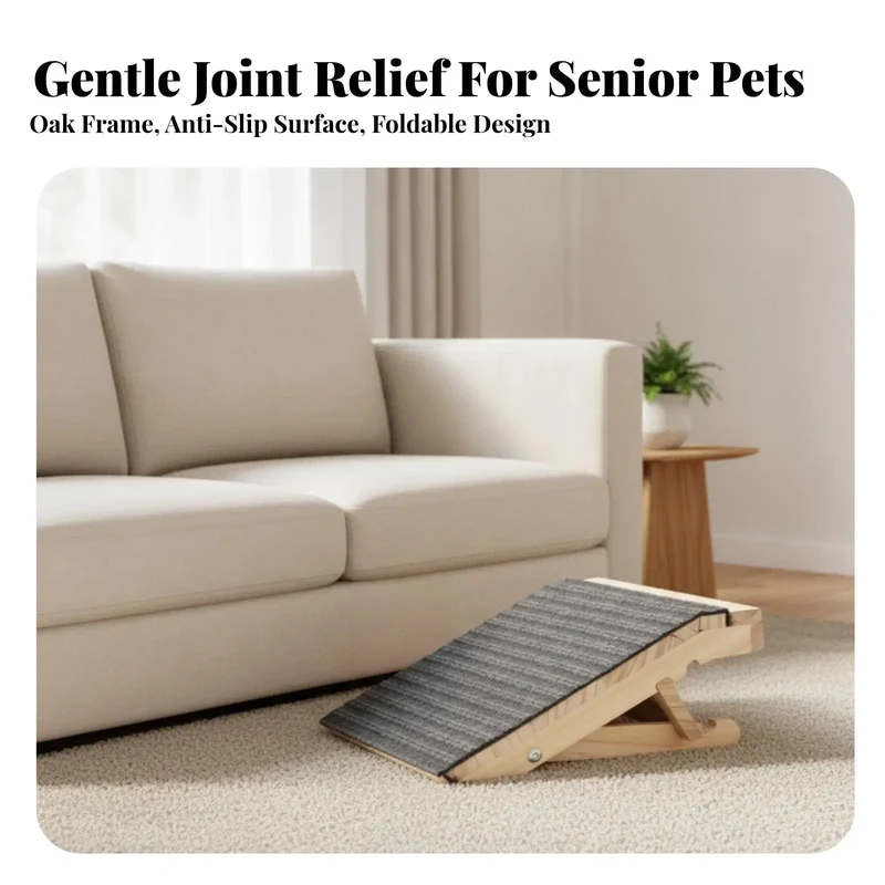 Rampe pour Chien Bois Pliable Réglable Antidérapante