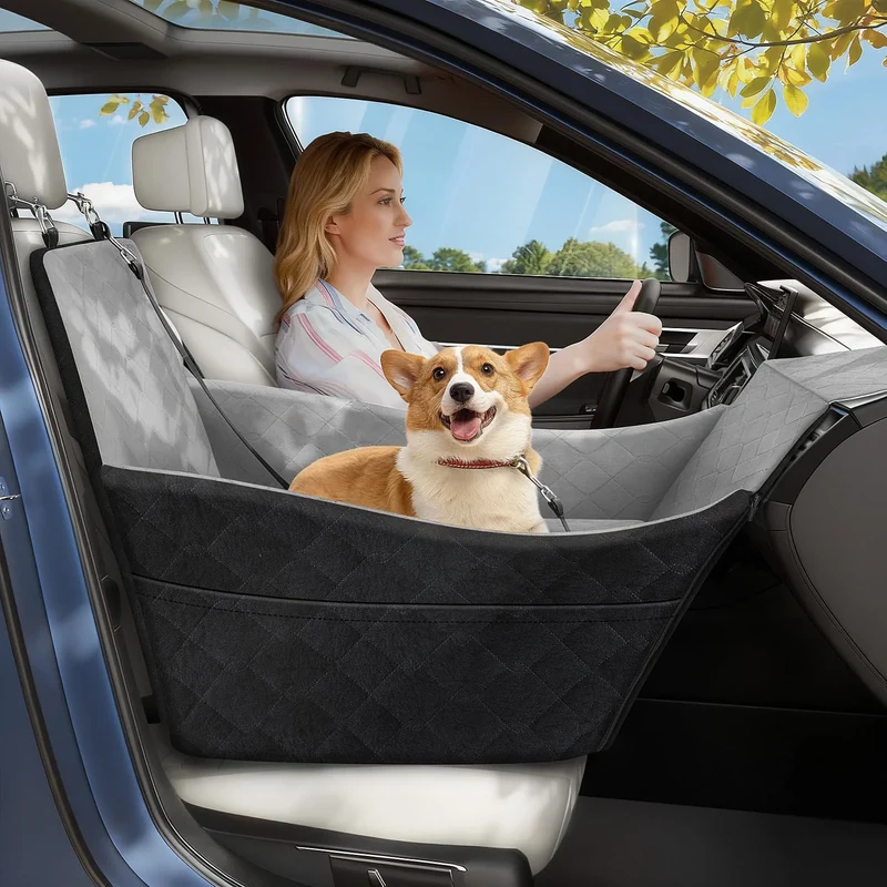Siège Auto Rehaussé pour Petit Chien en Voiture Siège Avant