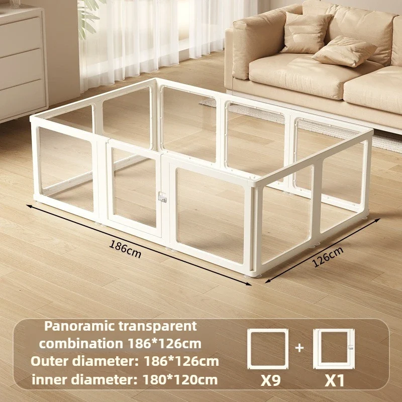 Parc pour Chien Intérieur Acrylique Transparent 186 cm