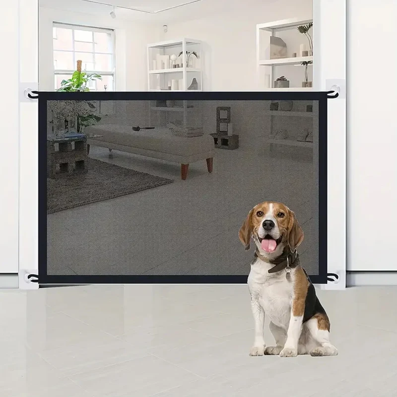 Barrière pour Chien Porte et Couloir Filet 72 cm