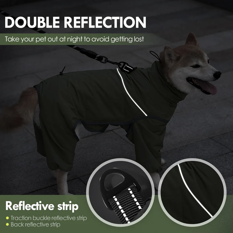 Manteau Imperméable Combinaison Rembourrée d'Hiver Grand Chien