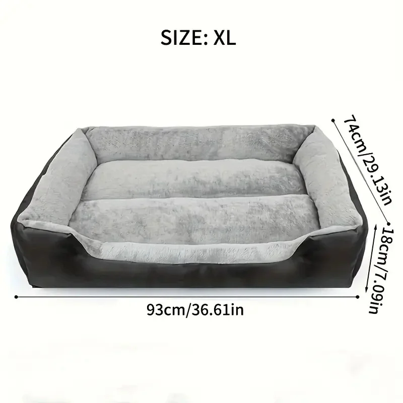 Panier Canapé d'Hiver Chien Rebords Doux Noir Grande Taille