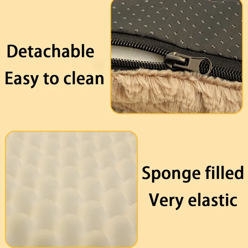 Matelas Orthopédique Chien Mousse 3D Housse Fausse Fourrure Lavable