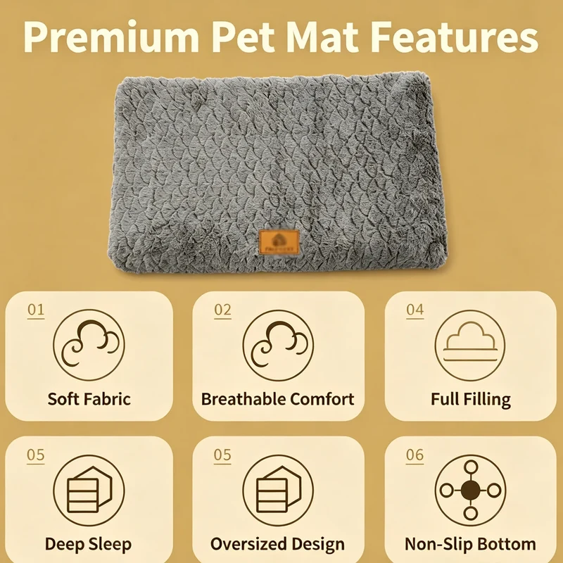 Matelas Étanche Chien Mousse Ondulée Antidérapant Housse Amovible