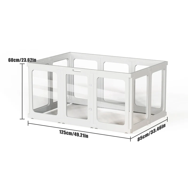 Parc Chien Modulable Panneaux à Clipser 60 cm Blanc