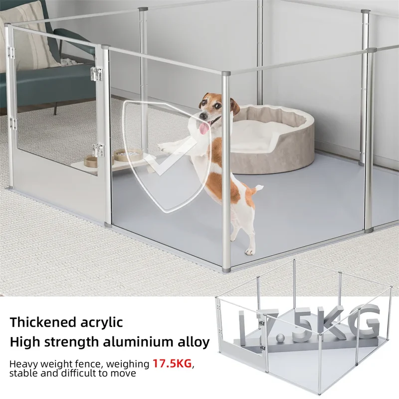 Parc Acrylique Extra Large Chien Cadre Argent