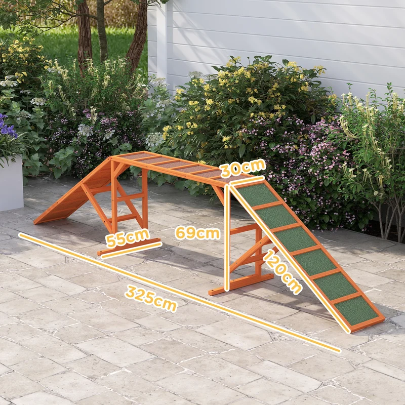 Passerelle d'Agility en Bois Antidérapante pour Chien 325 cm