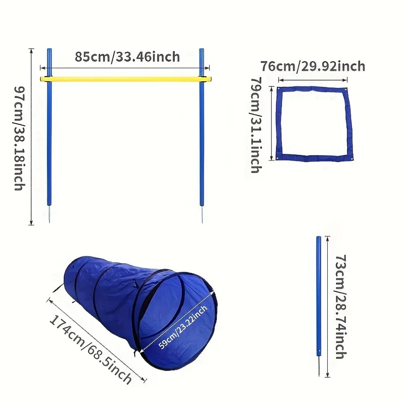 Tunnel d'Agility Pliable pour Chien 180 et 300 cm