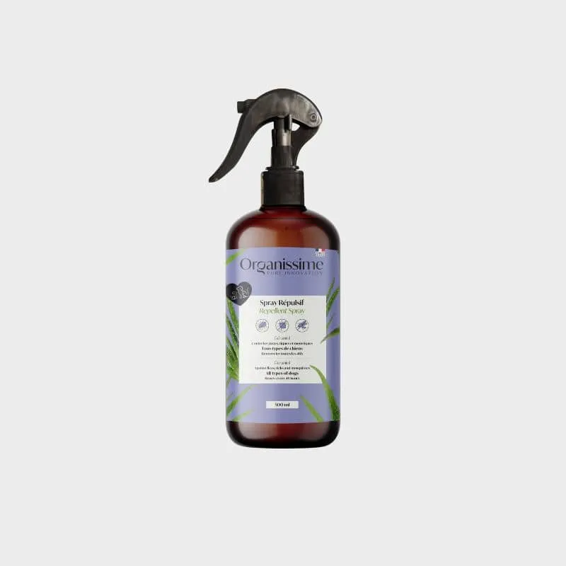 Spray répulsif tique, puce, moustique pour chien Organissime