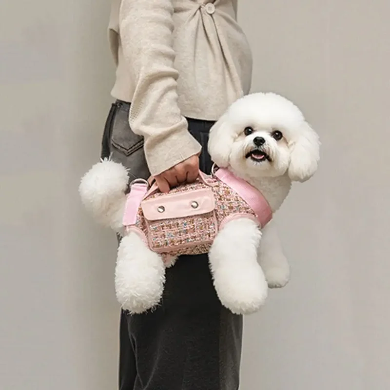 Harnais de Soutien Sacoche Tweed Petit Chien 6 kg