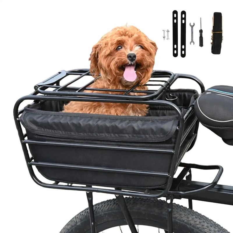 Porte-Chien de Vélo Arrière pour Porte-Bagages Petit Chien
