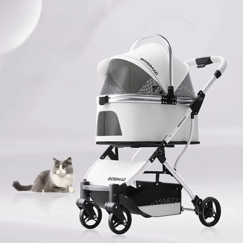 Poussette pour Chien Légère Pliable à Nacelle Amovible