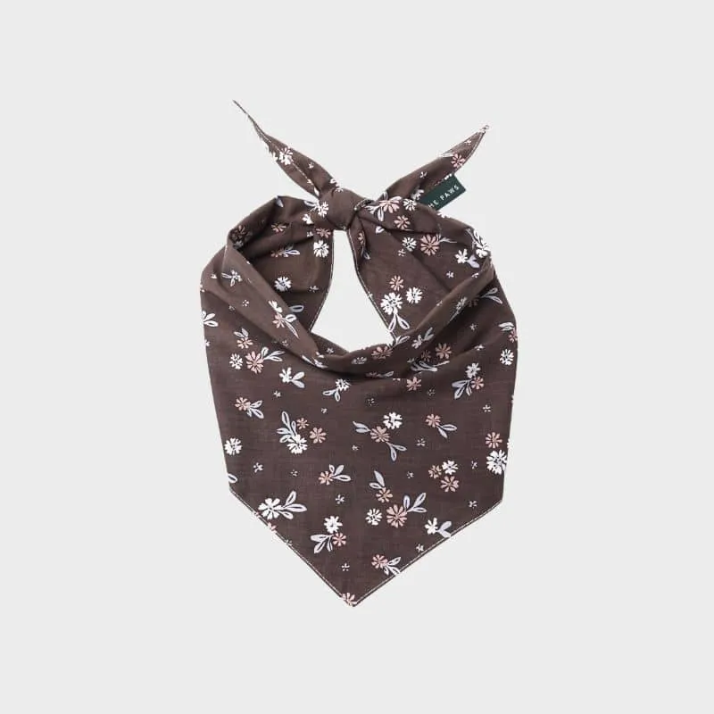 BANDANA POUR CHIEN - MARRON À FLEURS "HAZEL"