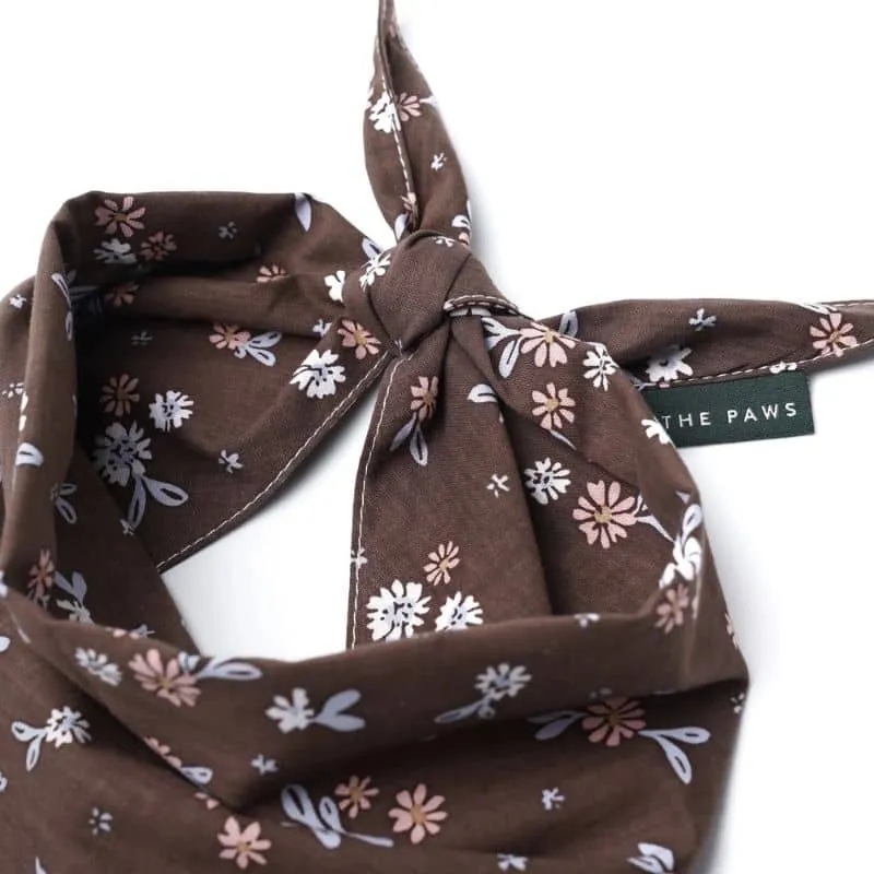 BANDANA POUR CHIEN - MARRON À FLEURS "HAZEL"