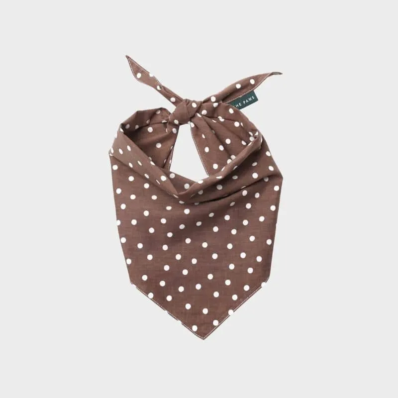 BANDANA POUR CHIEN - POIS MARRON & BLANC "CHOCOLATE DOT"