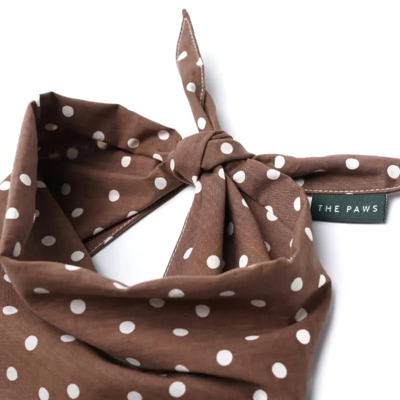 BANDANA POUR CHIEN - POIS MARRON & BLANC "CHOCOLATE DOT"