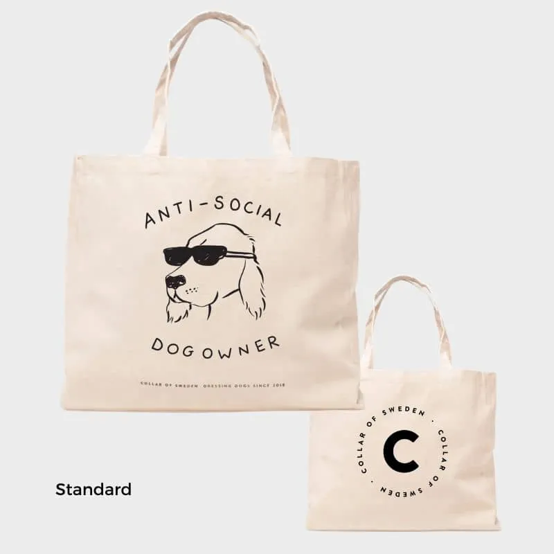 GRAND TOTE BAG - ANTI SOCIAL DOG OWNER (2 TAILLES DISPO)