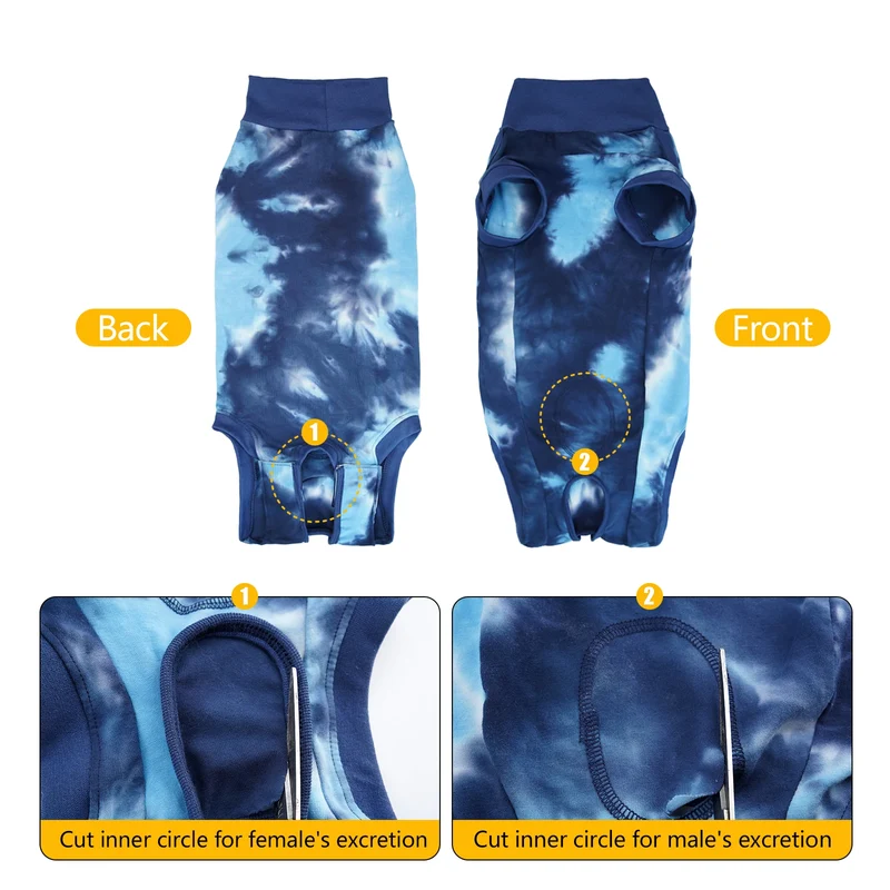 Combinaison de Récupération Chien Alternative Collerette Tie-Dye
