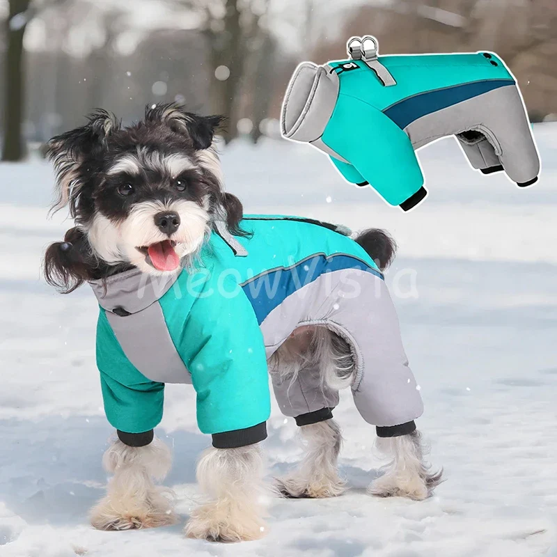 Manteau Combinaison Coupe-Vent Doublure Polaire Petit Chien