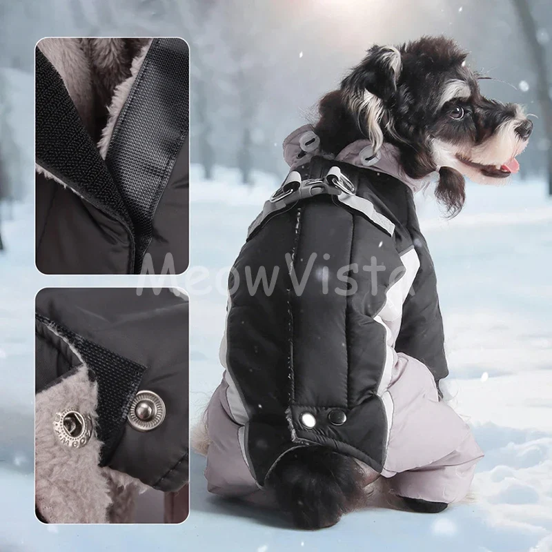 Manteau Combinaison Coupe-Vent Doublure Polaire Petit Chien