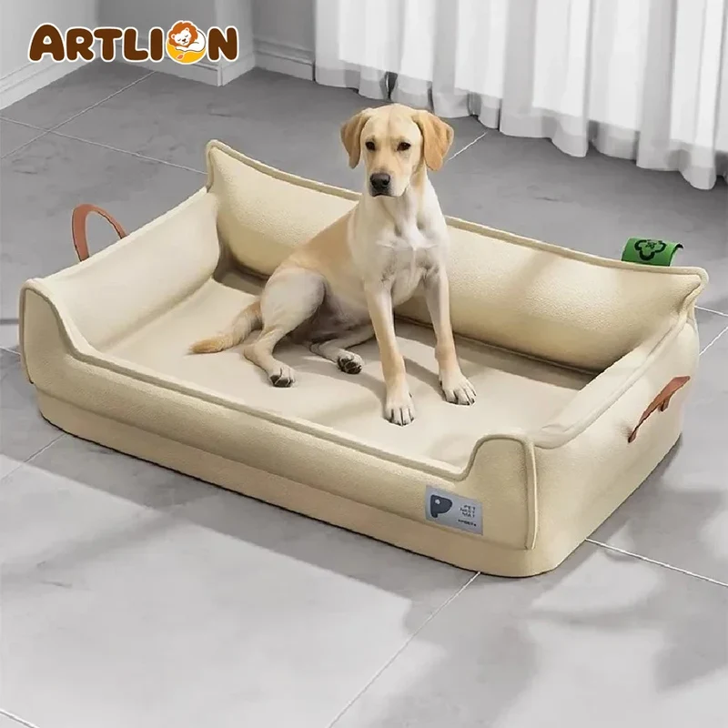 Canapé pour Chien Orthopédique Détachable Lavable Anti-Dérapant