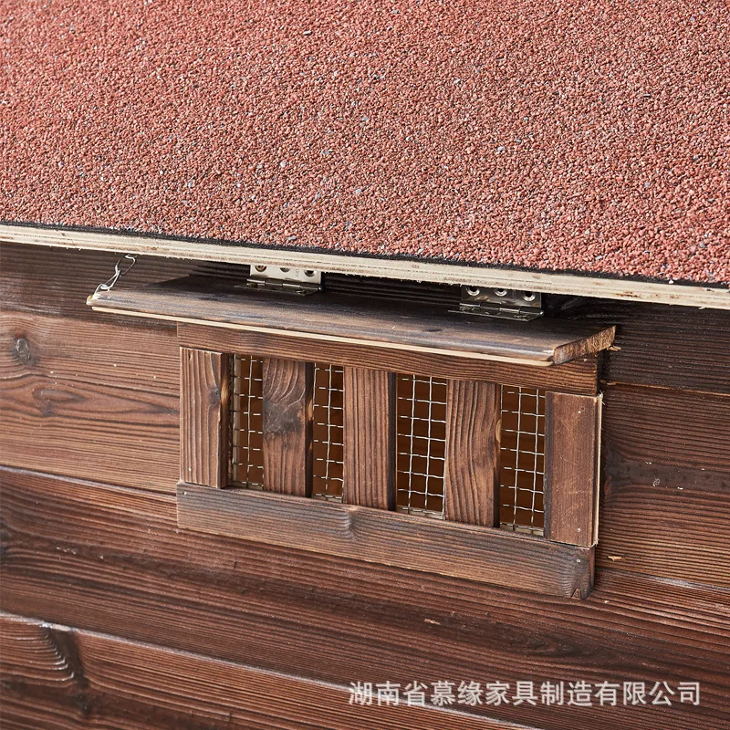 Niche Chien Extérieur en Bois Massif Carbonisé Toit Bitumé