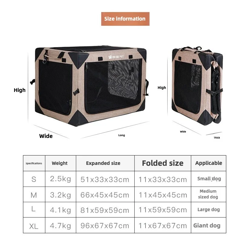 Caisse de Transport Chien Pliable Souple 51 à 96 cm