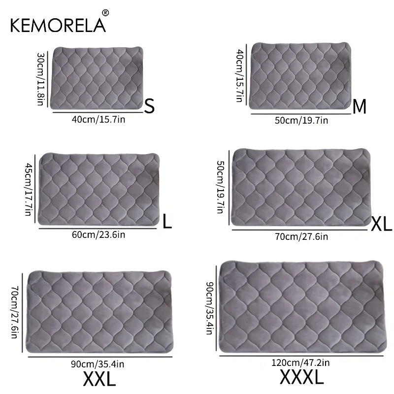 Matelas d'Hiver Matelassé pour Chien Antidérapant 120x90 cm