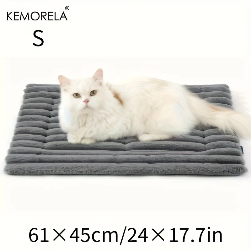 Matelas Rayé pour Chien KEMORELA Peluche Lavable 120x60 cm