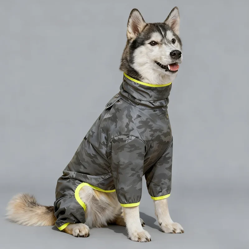 Manteau Imperméable Camouflage Réfléchissant Combinaison Gros Chien