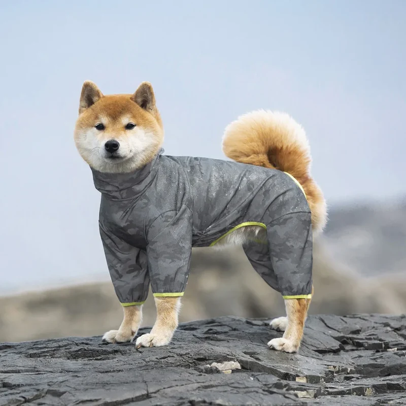 Manteau Imperméable Camouflage Réfléchissant Combinaison Gros Chien