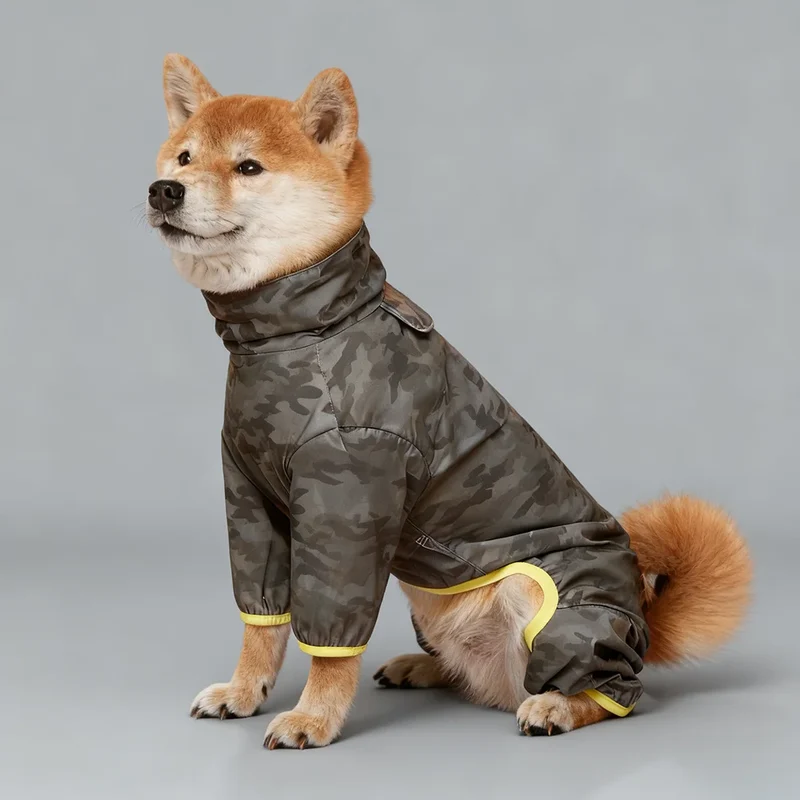 Manteau Imperméable Camouflage Réfléchissant Combinaison Gros Chien