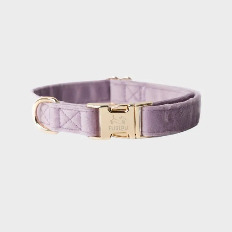 COLLIER EN VELOURS POUR CHIEN - MAUVE PARME "LILAC VELVET"