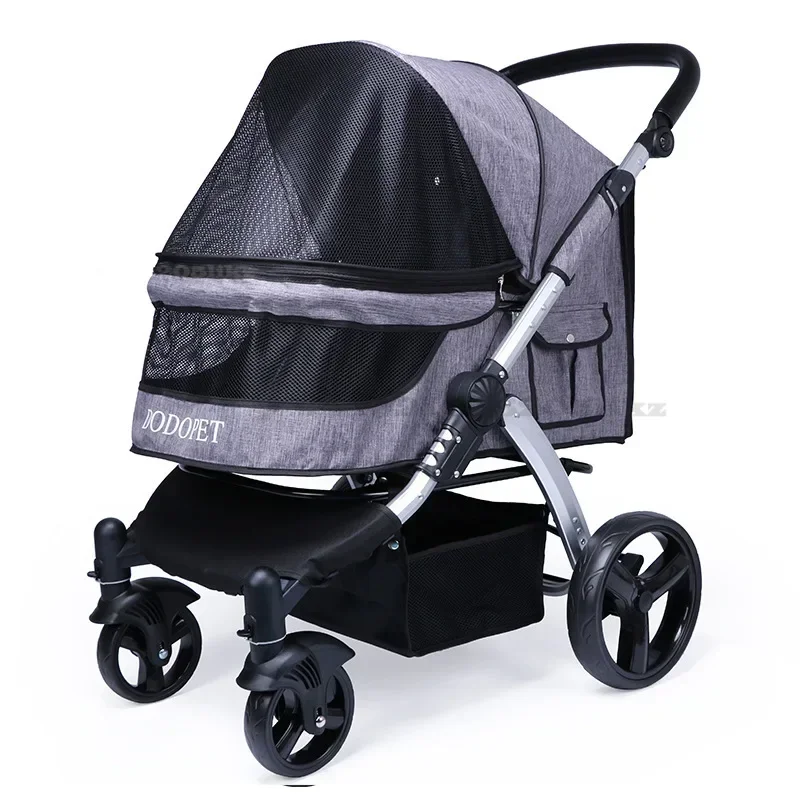 Poussette pour Chien Moyen 4 Roues Pliable Nacelle 73 cm