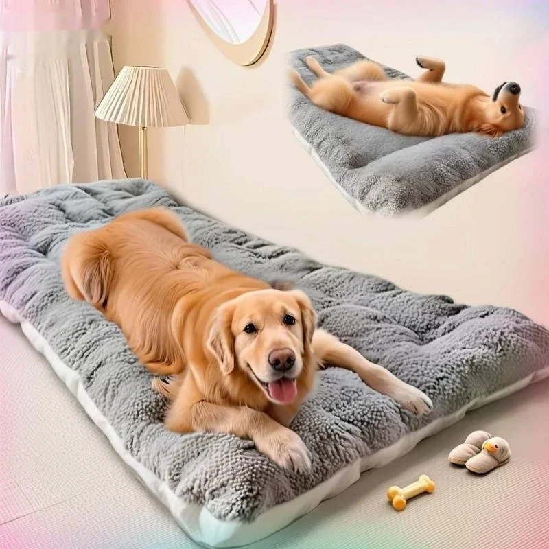Tapis de Couchage Gris pour Golden Retriever, Hiver Double Face