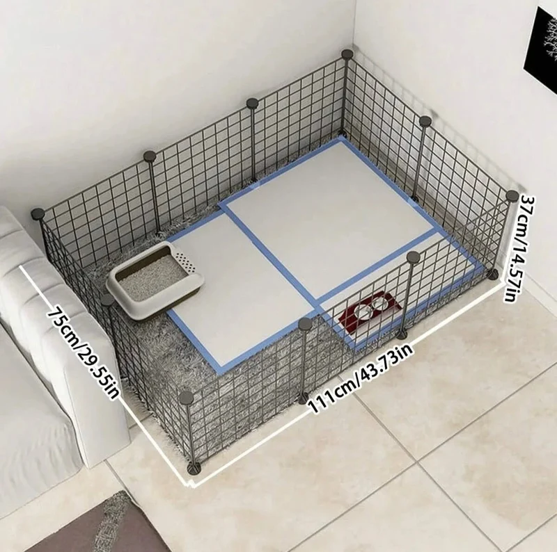 Cage Intérieure Modulable Chien Carré Rectangle