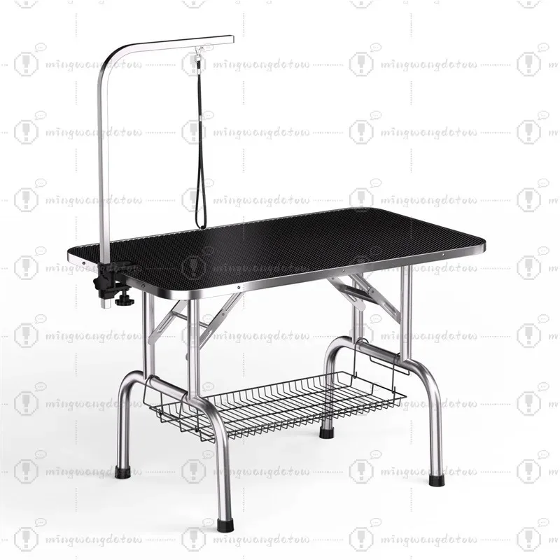 Table de Toilettage Pliable 116 cm avec Potence pour Chien