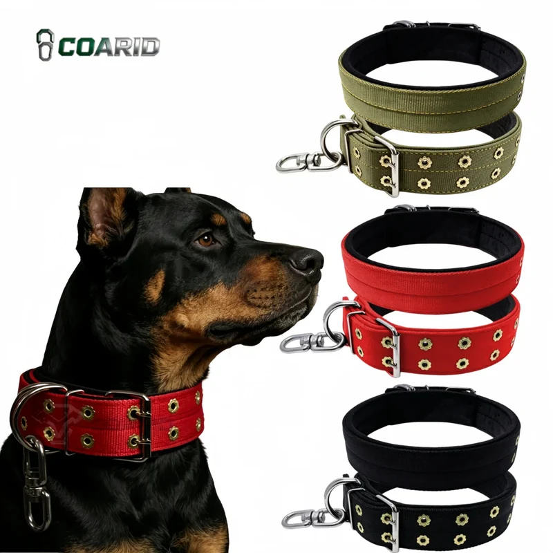 Collier Anti-Évasion Double Boucle Nylon Gros Chien