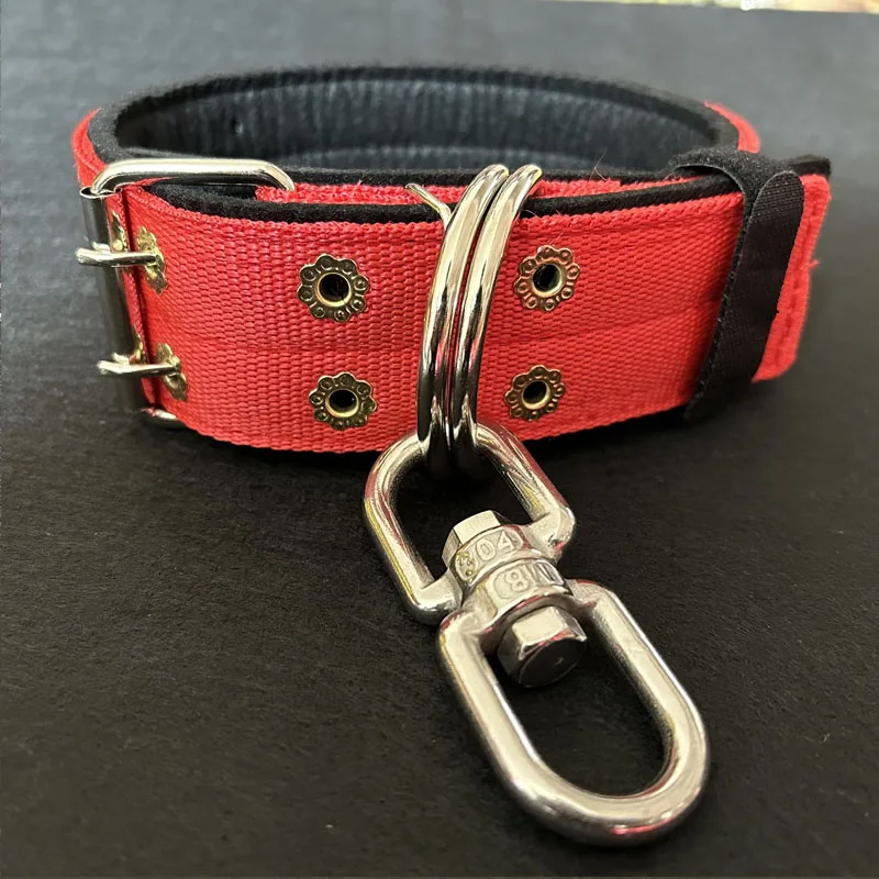 Collier Rembourré Anti-Torsion Anneau Pivotant Grand Chien